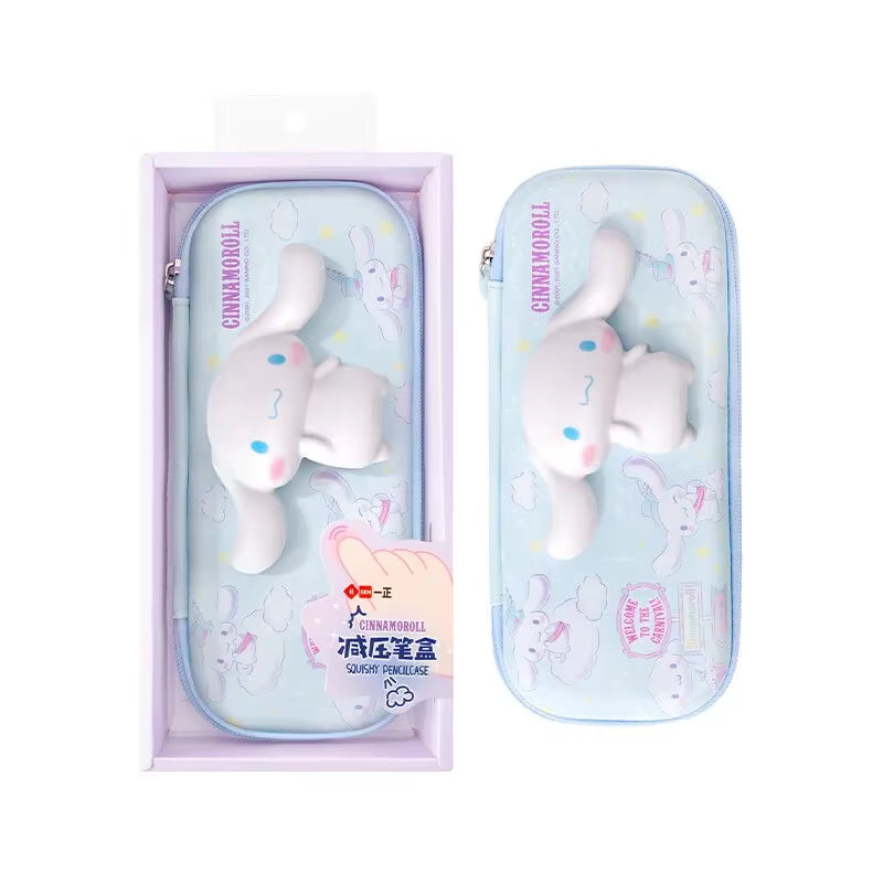 3D Decompression Sanrio Series Kuromi Stationery Set Cute Cartoon Pencil Case Large Capacity Student Supplies Stress Reliving