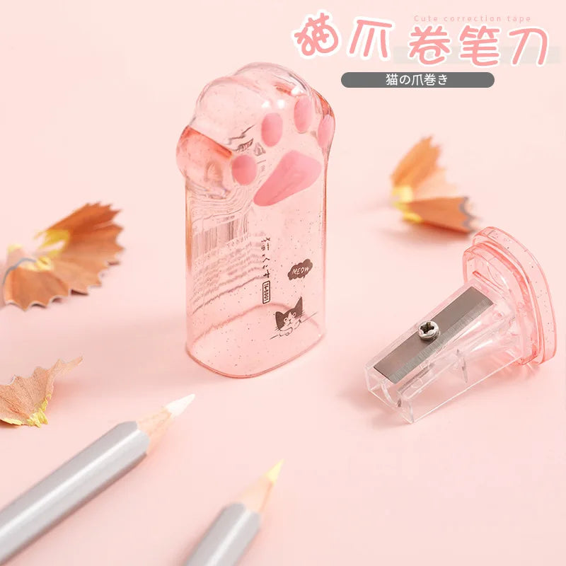 Kawaii Cat Paw Shaped Pencil Sharpener Stationery Kids Gift Cute School Supplies Korean Stationery