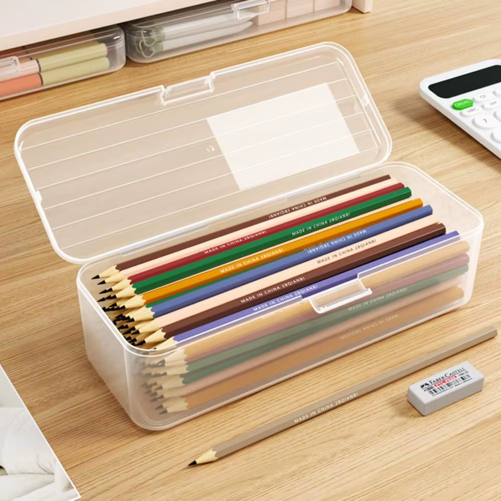 Large Capacity Transparent Stationery Case Pencil Storage Colour Pencil Storage Children'S Crayon Painting Sketching Pencil Bag