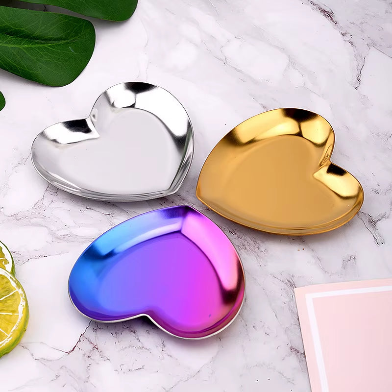Metal Tray Living Room Oval Table Jewelry Storage Tray Storage Stainless Steel Plate Candle Tools Decorative Pieces Ring Dish