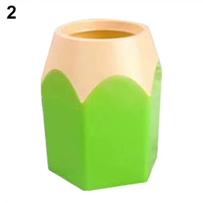 Pen Vase Pencil Pot Makeup Brush Holder Stationery Desk Tidy Container Plastic round Desk Organizer Pen Holder Pencil Stub