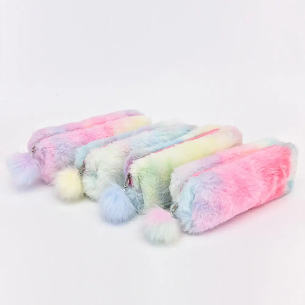 Kawaii Plush Pencil Case Cute Pen Box Large Capacity for Girls Storage Bag Student School Office Supplies Stationery