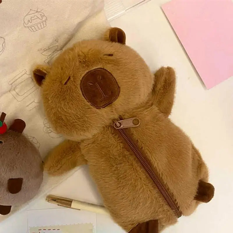 Cute Stationery Pencilcase Capybara Pen Case Soft School Supplies Plush Pencil Case Cute Student Stationery Storage Bag