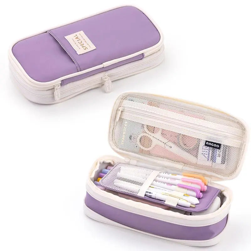 Kawaii Pencil Case Deformable Large Capacity Multi-Compartment Pen Pouch Desk Organizer School Supplies Cute Korean Stationery