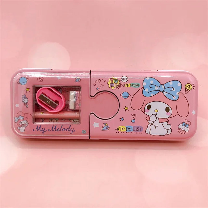 Cartoon Stationery Pen Box Melody Kuromi Hello Kitty Cinnamoroll Pochacco Pencil Box Kids Stationery Pencil Box Wholesale