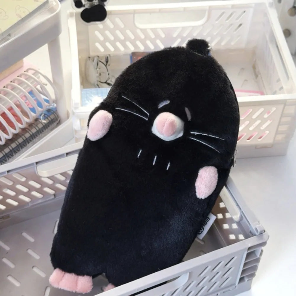 3D Mole Pencil Case Plush Cute Stationery Storage Bag Large Capacity Dirty Resistant Stationery Case Middle School Student