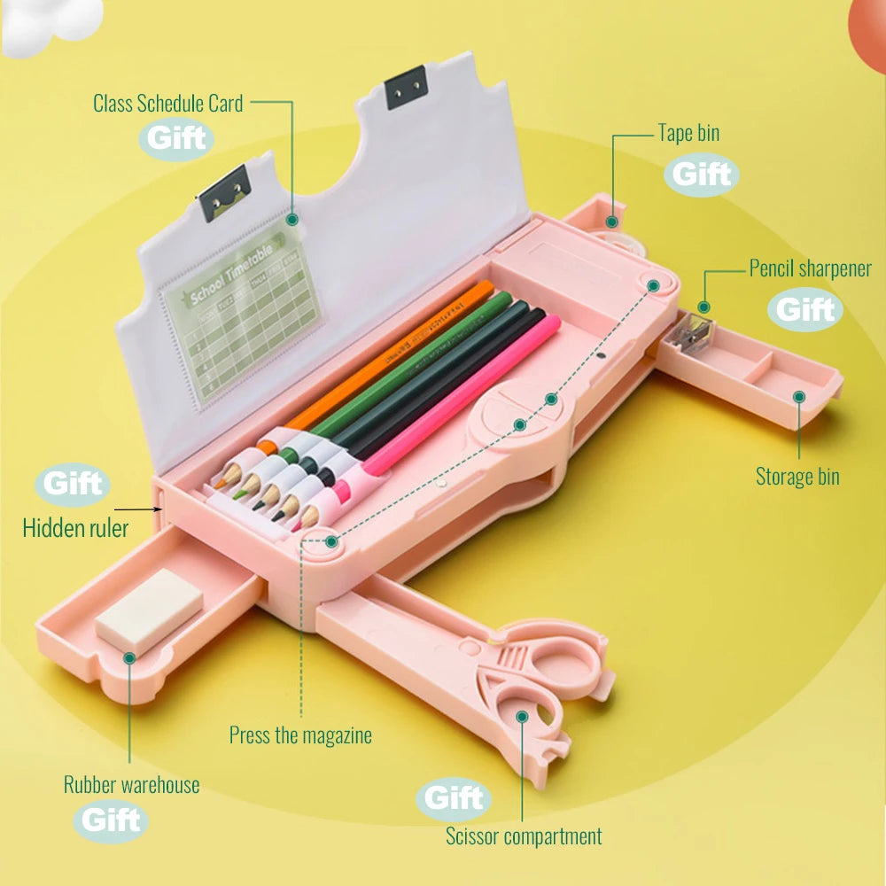 Kawaii Pencil Cases Multifunction Cute Pen Box Back to School Office Supplies for Girl Japanese Korean Storage Bag Stationery