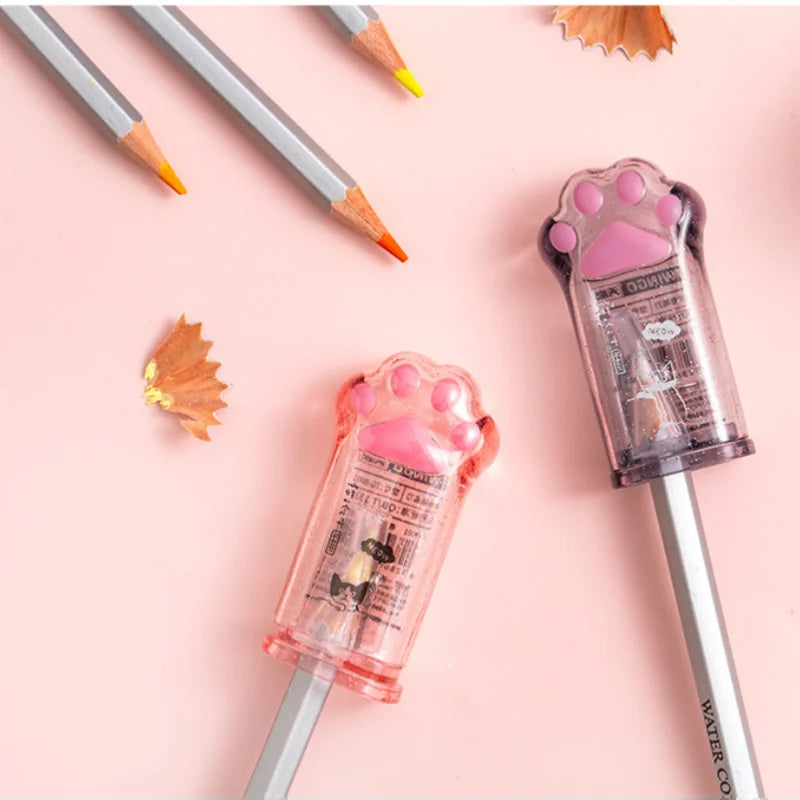 Kawaii Cat Paw Shaped Pencil Sharpener Stationery Kids Gift Cute School Supplies Korean Stationery