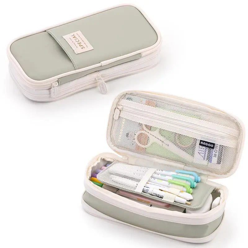 Kawaii Pencil Case Deformable Large Capacity Multi-Compartment Pen Pouch Desk Organizer School Supplies Cute Korean Stationery