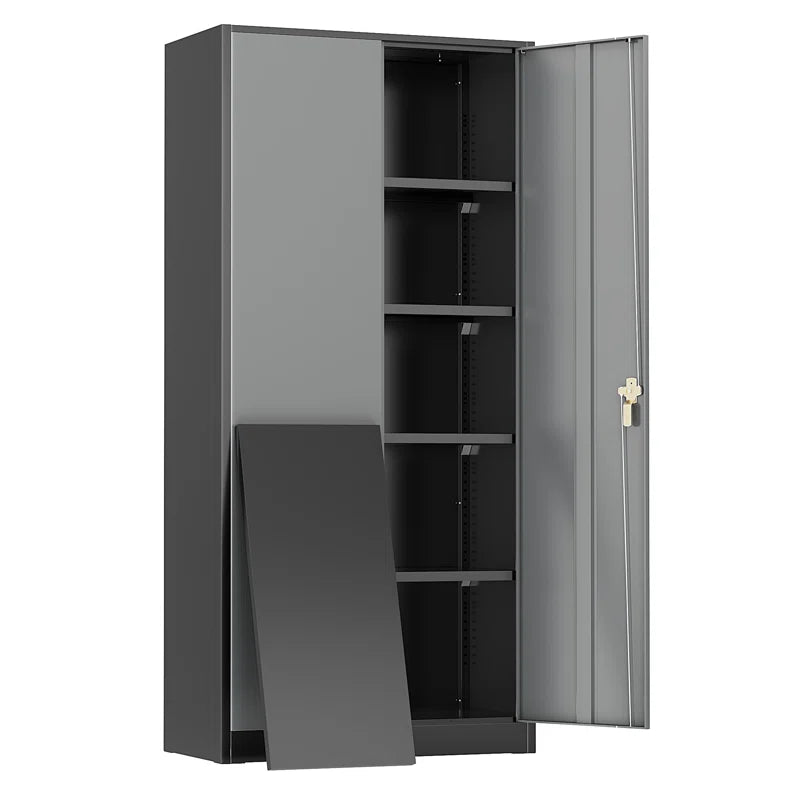 Metal Garage Storage Cabinets with 4 Adjustable Shelves and Lockable Doors ( 72'' H X 36'' W X 18'' D)