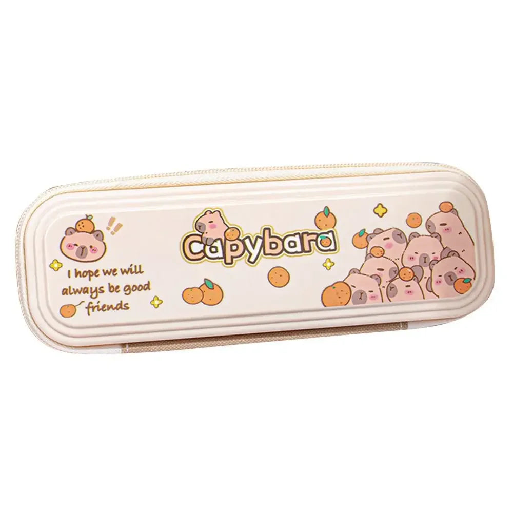 Multifunctional Capibara Pencil Case Large Capacity Password Lock Stationery Box Double Layer High-Tech Pen Box NO Stationery