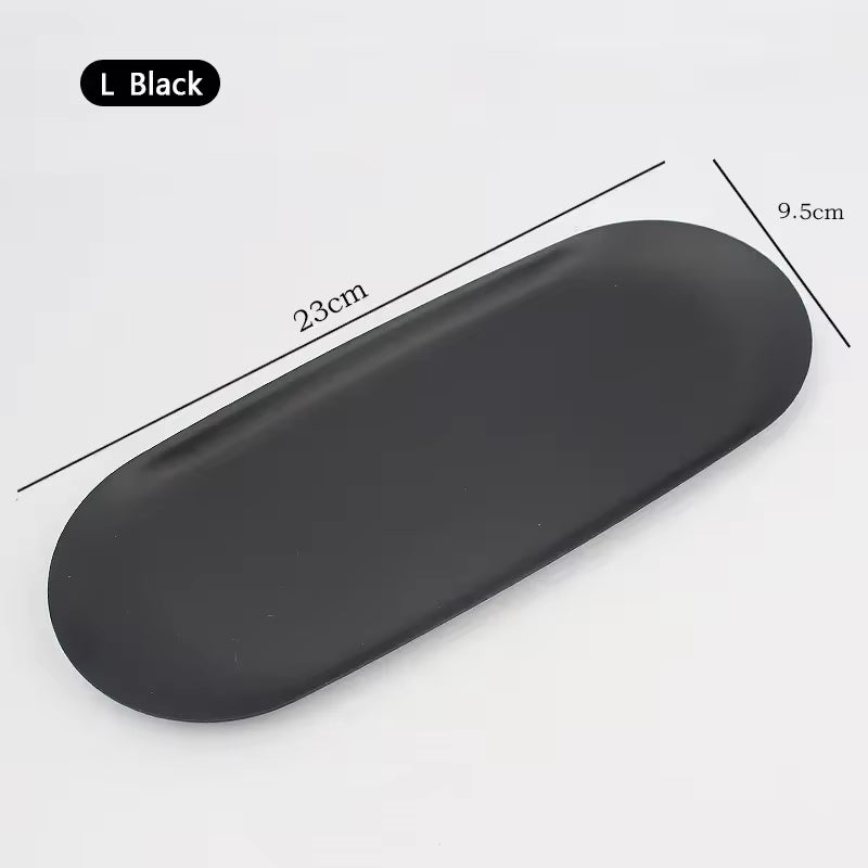 Metal Tray Living Room Oval Table Jewelry Storage Tray Storage Stainless Steel Plate Candle Tools Decorative Pieces Ring Dish
