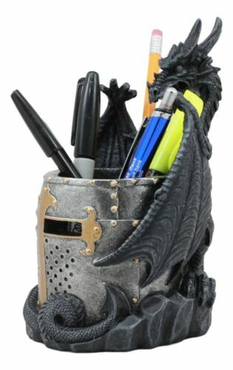 Ebros Fantasy Saint George Dragon Guarding Medieval Knight Helmet Stationery