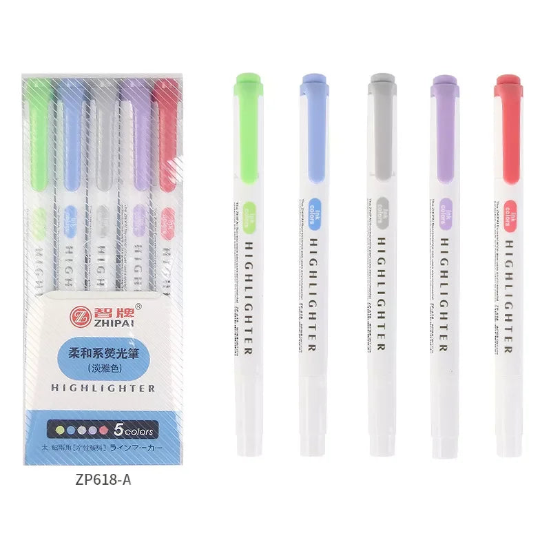 5/15/25 Pcs/Set Double Headed Highlighter Pens Graffiti Markers Highlighters Art Colored Sketching Markers Kawaii Stationery