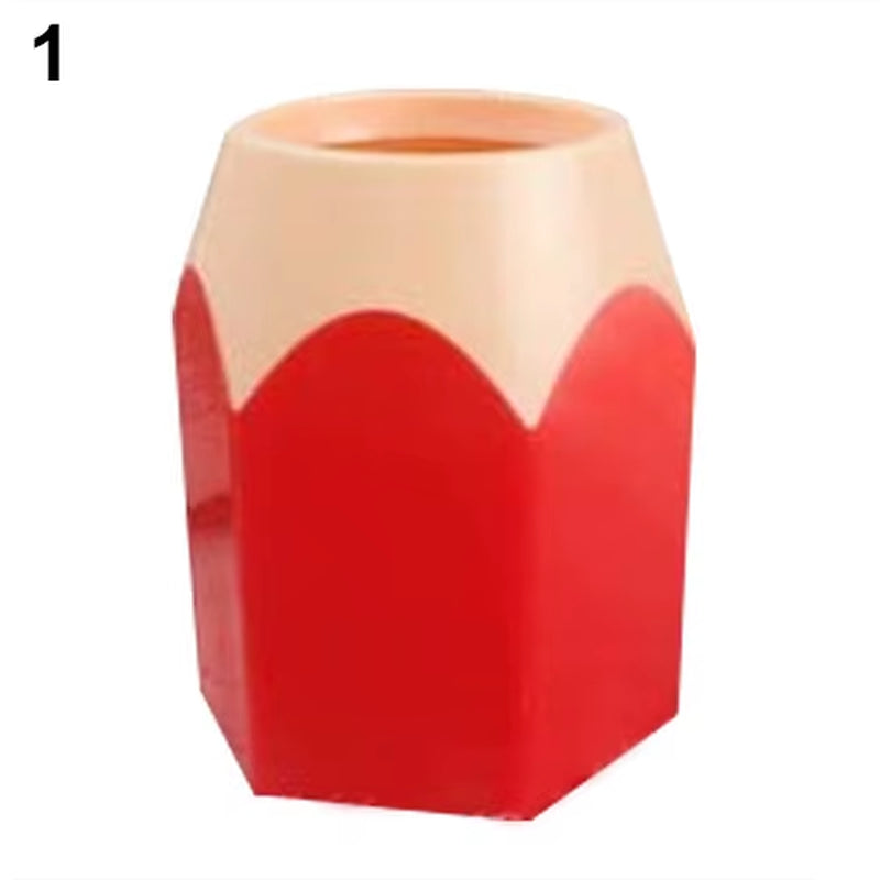 Pen Vase Pencil Pot Makeup Brush Holder Stationery Desk Tidy Container Plastic round Desk Organizer Pen Holder Pencil Stub