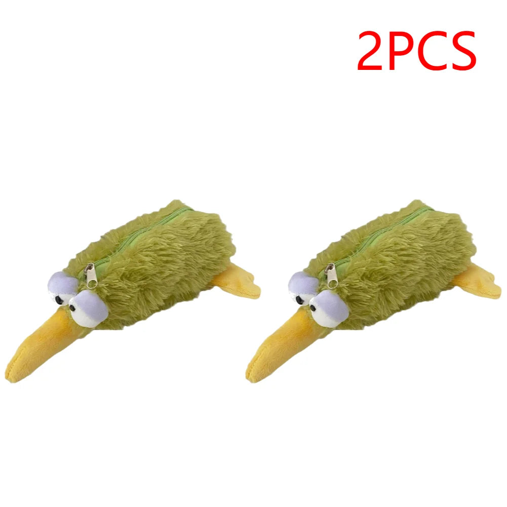 Kiwi Bird Pencil Case Bird Shaped Pencil Case Holds 20 Pens Pen Storage Bag Large Capacity Animal Pencilbag School Supplies