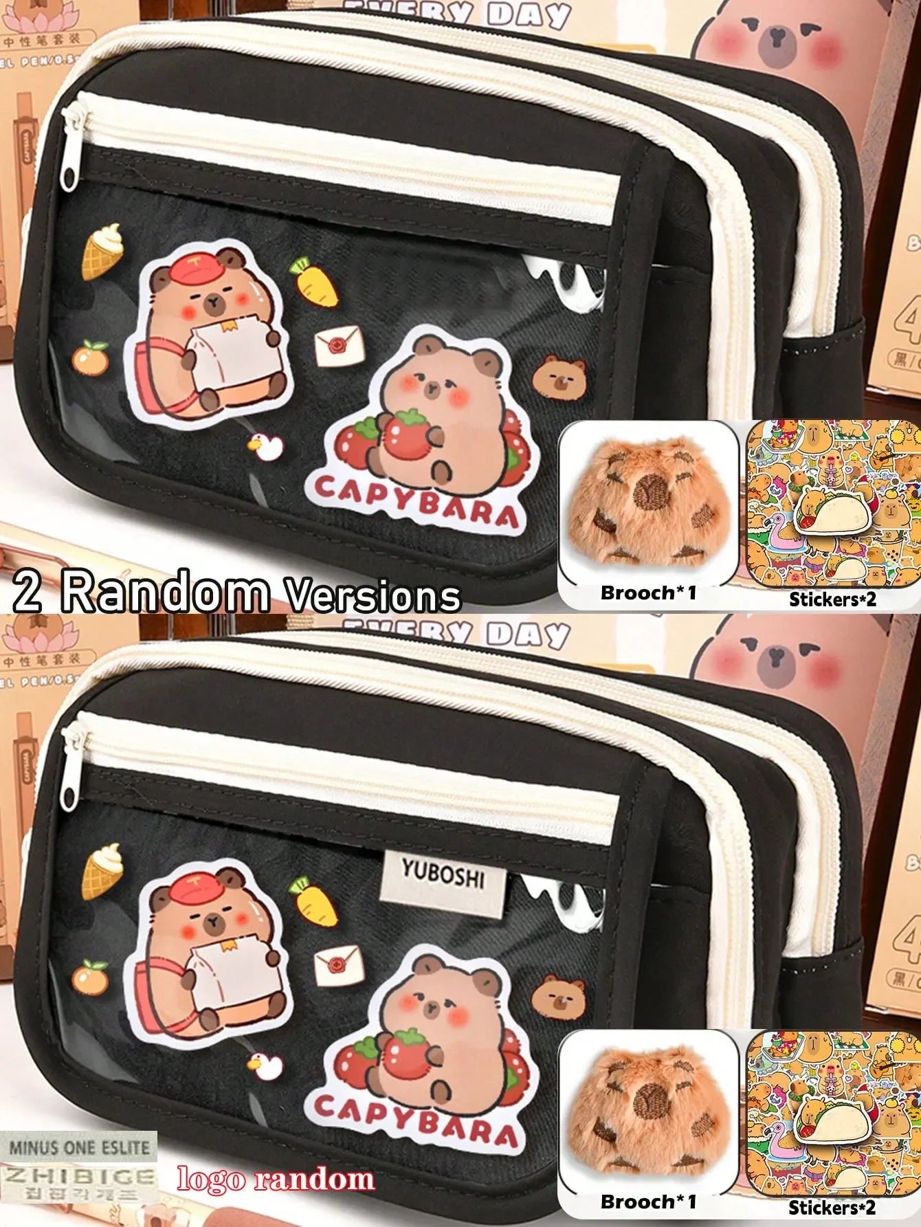 1Pc Large Capacity Pencil Case Flip Cover Stationery Pencil Bag Simple Stationery Storage Bag School Office Supplies Stationery