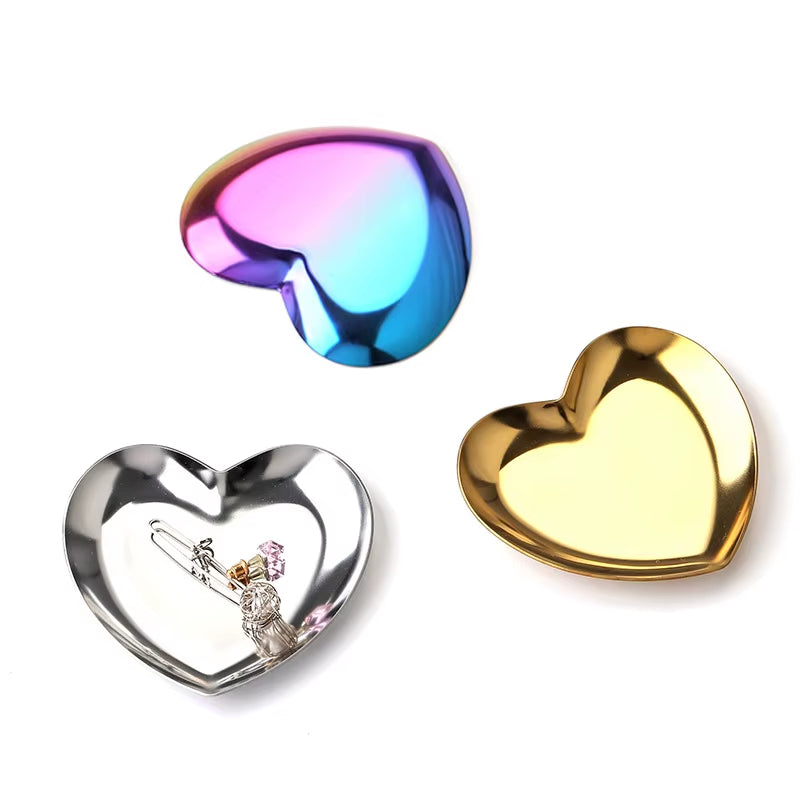 Metal Tray Living Room Oval Table Jewelry Storage Tray Storage Stainless Steel Plate Candle Tools Decorative Pieces Ring Dish