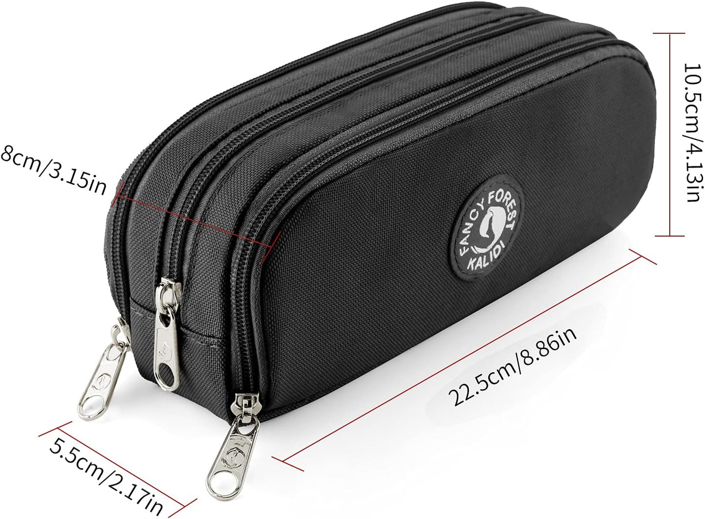 Large Capacity Pencil Case, KALIDI Pencil Pouch Office College School Large Storage Pen Bag 3 Compartment Pencil Cases for Adults School Teen Girl Boy