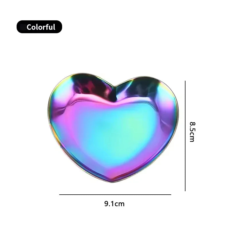 Metal Tray Living Room Oval Table Jewelry Storage Tray Storage Stainless Steel Plate Candle Tools Decorative Pieces Ring Dish