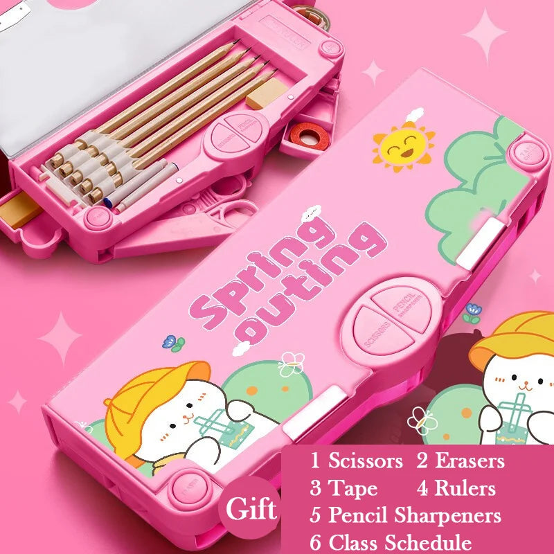 Kawaii Pencil Cases Multifunction Cute Pen Box Back to School Office Supplies for Girl Japanese Korean Storage Bag Stationery
