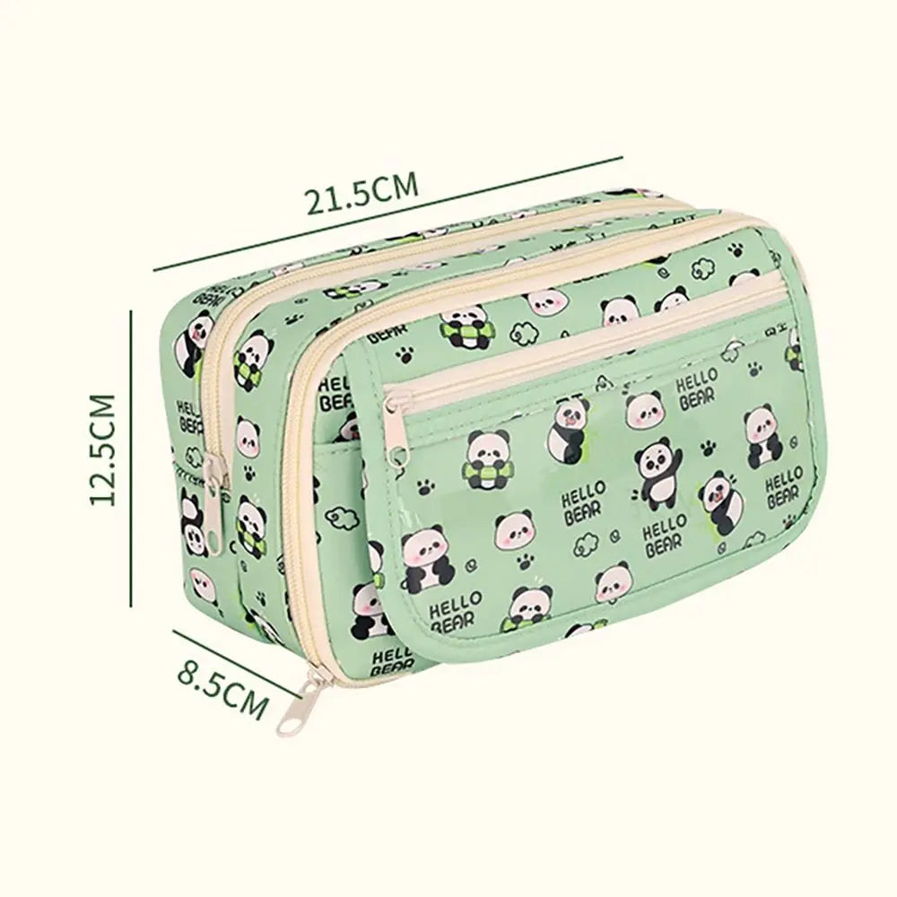 Multi Functional Capybara/Panda Pen Bag Large Capacity Nine-Layer Pencil Case Dirt-Proof Stationery Bag School Office