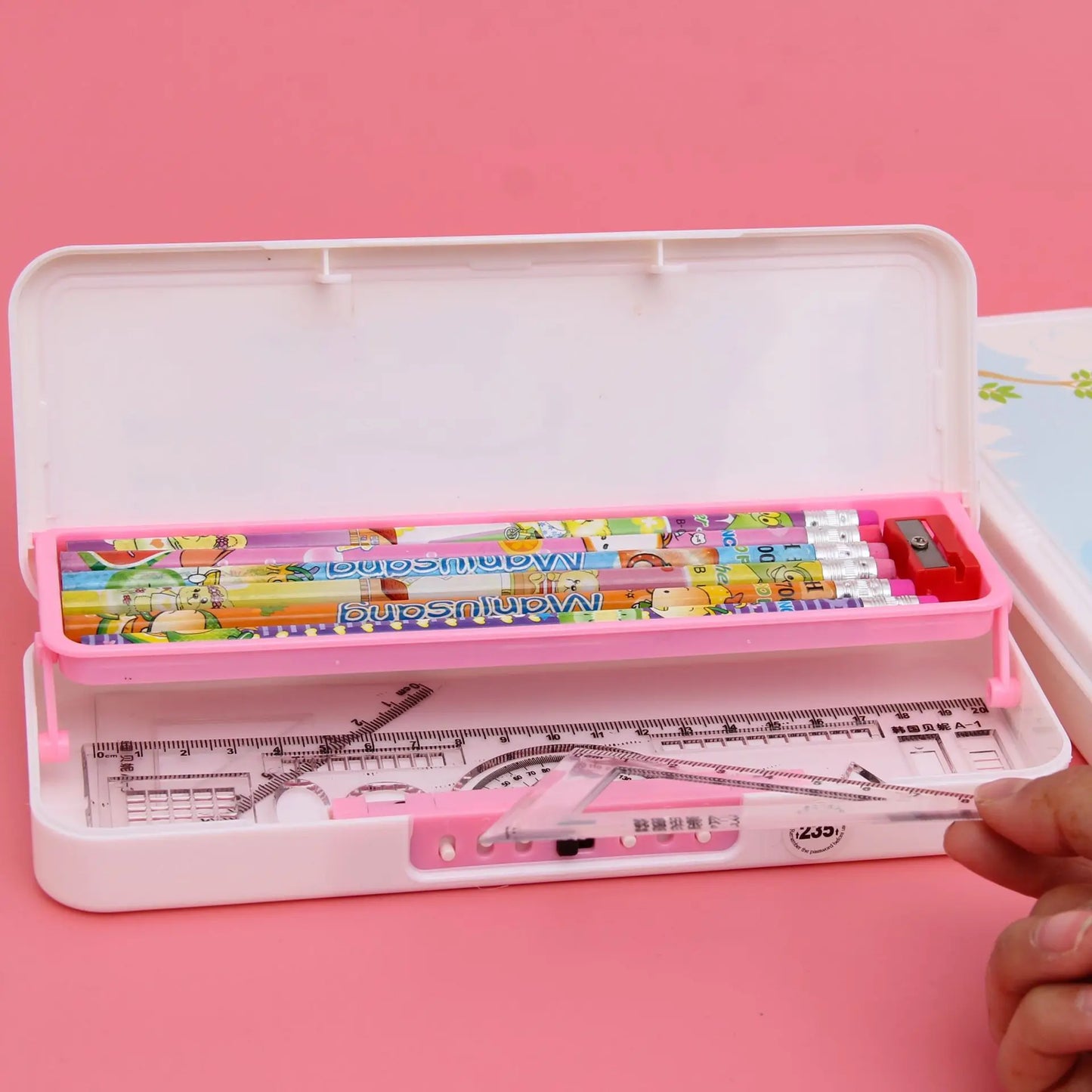 Password Lock Pencil Case Cartoon Animals Plastic Stationery Box School Pencil Cases for Children Pen Case Student Pen Box Gifts