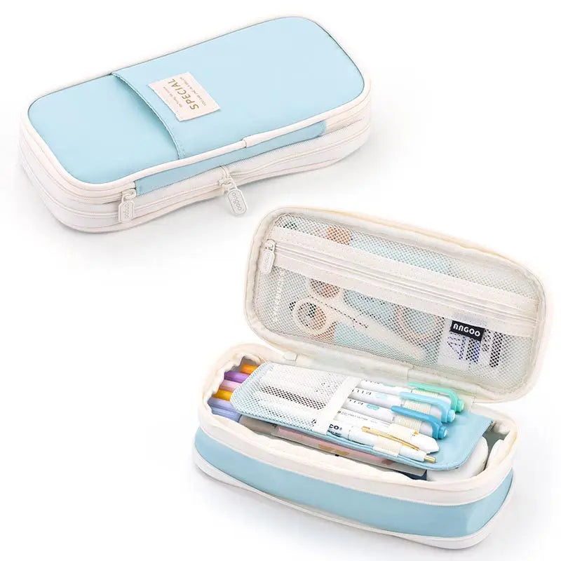 Kawaii Pencil Case Deformable Large Capacity Multi-Compartment Pen Pouch Desk Organizer School Supplies Cute Korean Stationery