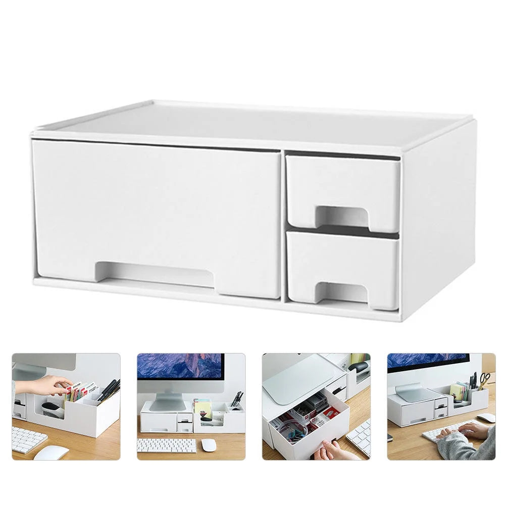 Monitor Computer Stand Screen Desk Stand Elevator Riser Rack Elevated Platform Supportdesktop Drawers Riser Organizer