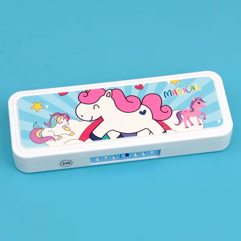 Password Lock Pencil Case Cartoon Animals Plastic Stationery Box School Pencil Cases for Children Pen Case Student Pen Box Gifts