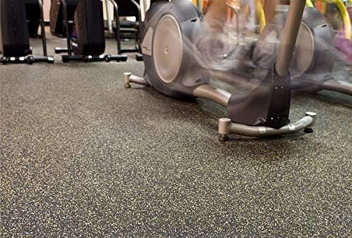 3/8In (9Mm) Thick 10% Grey 4' X 12' Heavy Duty Rubber Rolls, Protective Exercise Mats, Home Gym Rubber Flooring