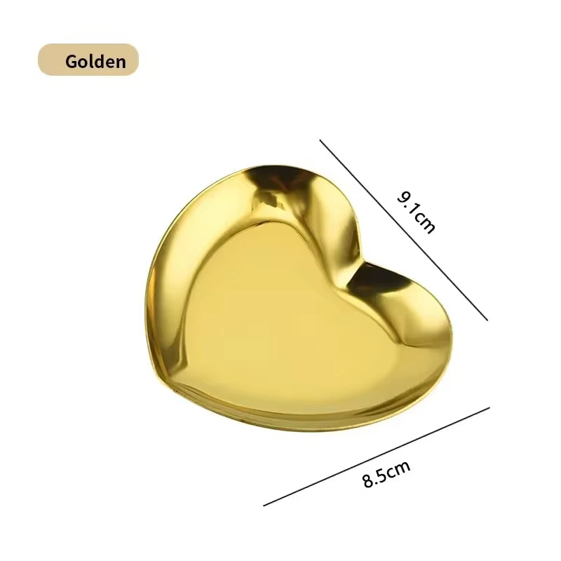 Metal Tray Living Room Oval Table Jewelry Storage Tray Storage Stainless Steel Plate Candle Tools Decorative Pieces Ring Dish