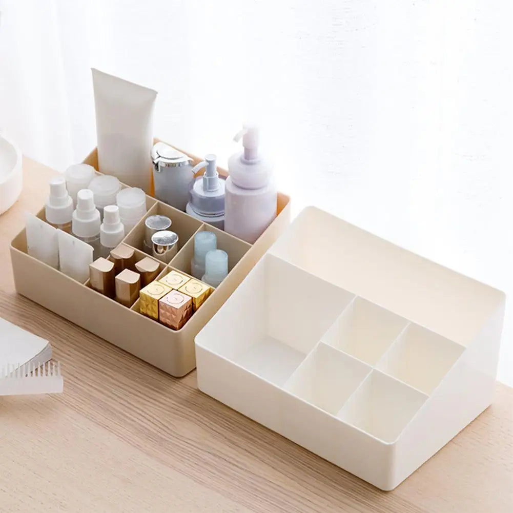 6 Grids Desk Makeup Organizer Cosmetic Storage Box Case Brush Lipstick Holder Skin Care Case Pen Pencial Stationery Storage Box