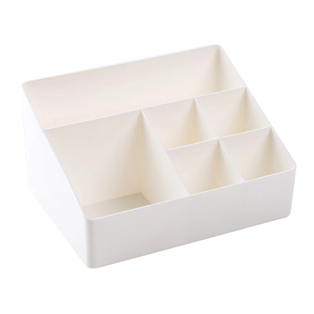 6 Grids Desk Makeup Organizer Cosmetic Storage Box Case Brush Lipstick Holder Skin Care Case Pen Pencial Stationery Storage Box