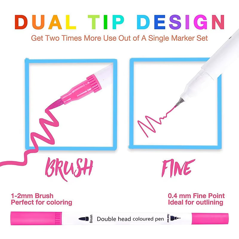 Marker Pen Set 24-100 Color Markers Manga Art Aupplies School Stationery Aesthetic Stationery Supplies