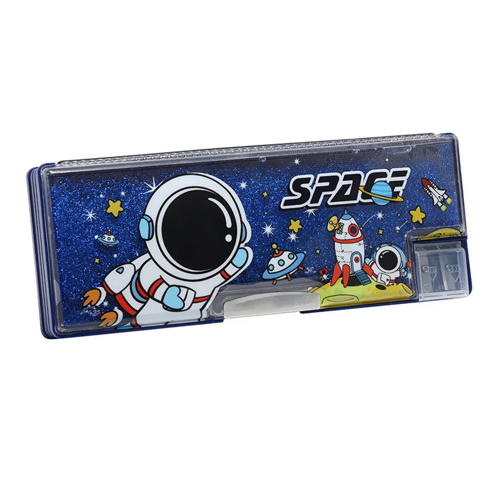 Multifunctional Capibara Pencil Case Large Capacity Password Lock Stationery Box Double Layer High-Tech Pen Box NO Stationery