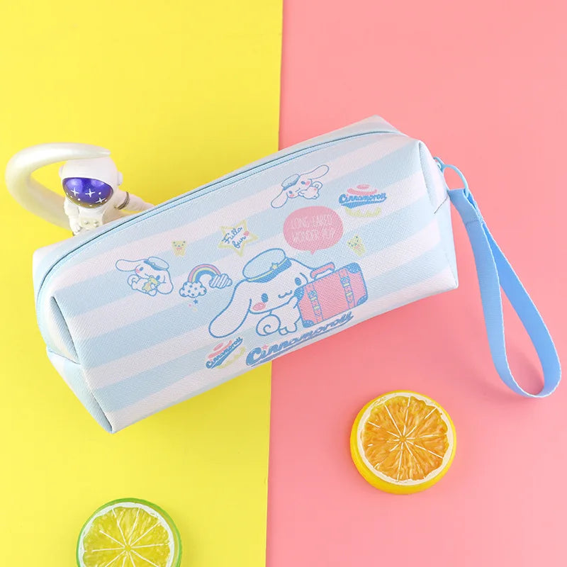 Pencil Case Cinnamoroll Kuromi Melody Stationery Bag PU Waterproof Pencils Bag Student Pencil Stationery