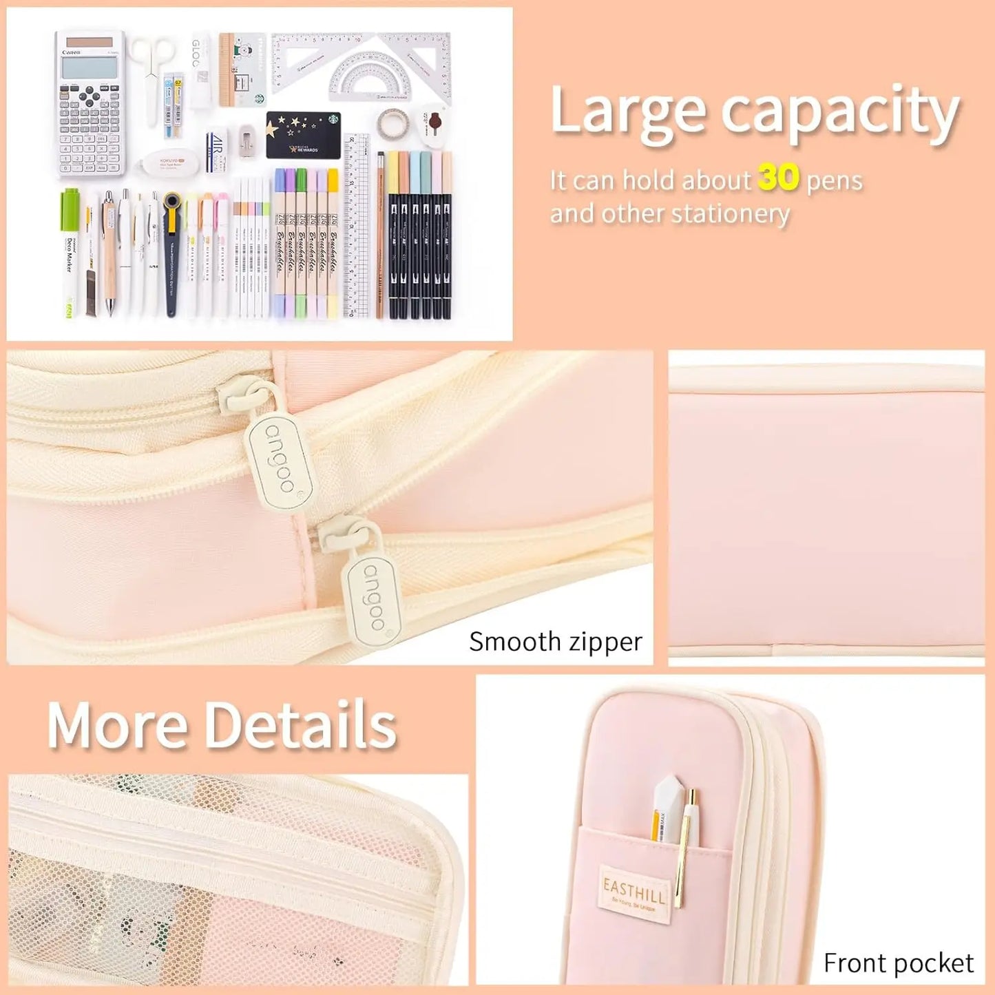 Kawaii Pencil Case Deformable Large Capacity Multi-Compartment Pen Pouch Desk Organizer School Supplies Cute Korean Stationery