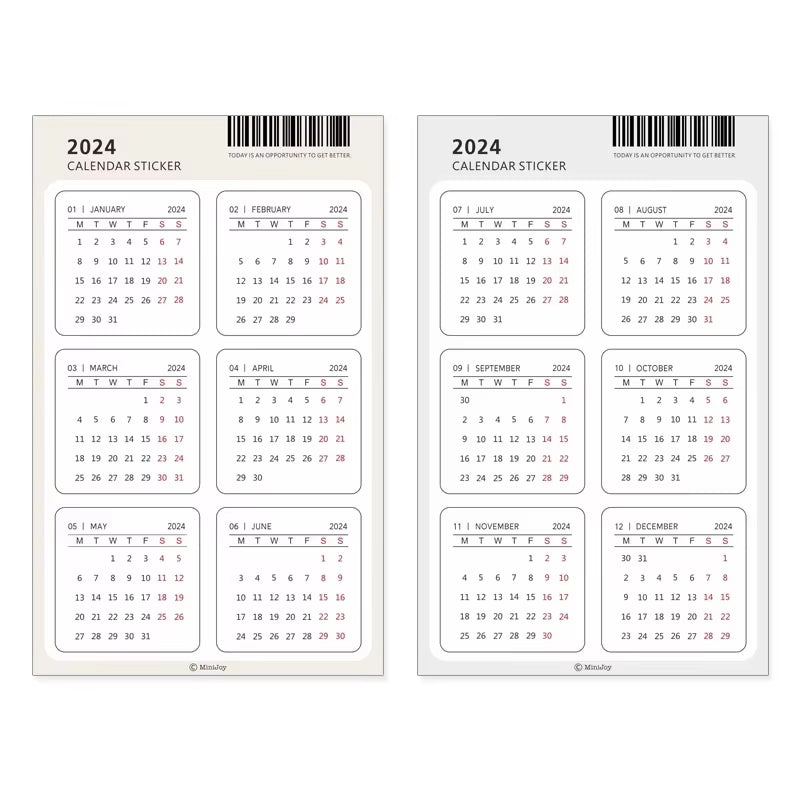 round Number Sticker 365 Daily Days Stickers for 2024 Full Year Diary Journal Supplies Planner Decorative Stationery