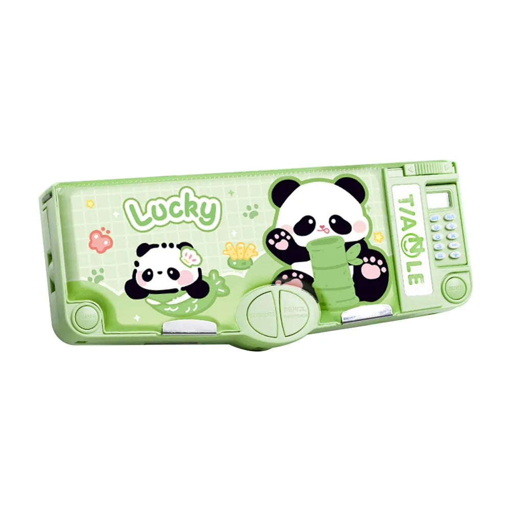 Multifunctional Capibara Pencil Case Large Capacity Password Lock Stationery Box Double Layer High-Tech Pen Box NO Stationery