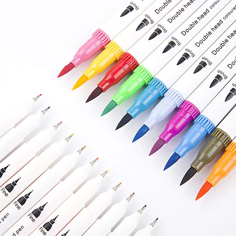Marker Pen Set 24-100 Color Markers Manga Art Aupplies School Stationery Aesthetic Stationery Supplies