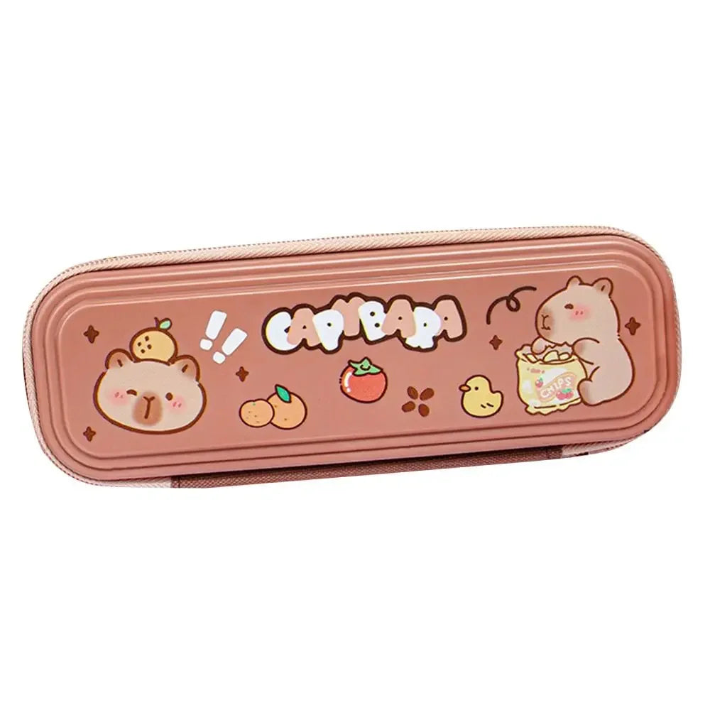 Multifunctional Capibara Pencil Case Large Capacity Password Lock Stationery Box Double Layer High-Tech Pen Box NO Stationery
