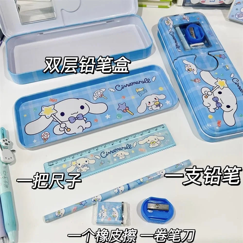 Cartoon Stationery Pen Box Melody Kuromi Hello Kitty Cinnamoroll Pochacco Pencil Box Kids Stationery Pencil Box Wholesale