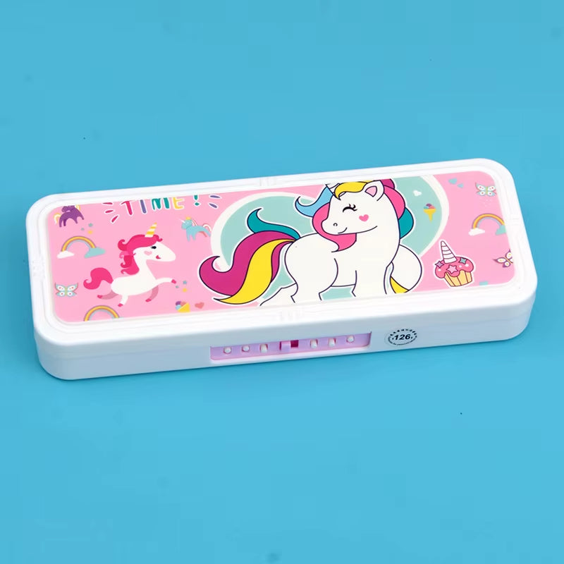 Password Lock Pencil Case Cartoon Animals Plastic Stationery Box School Pencil Cases for Children Pen Case Student Pen Box Gifts
