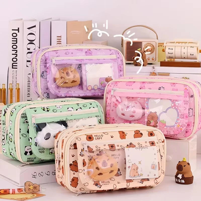 Kawaii Large-Capacity Pencil Case 2025 New Design Cute Itabag Stationery for Primary School Students Boys & Girls