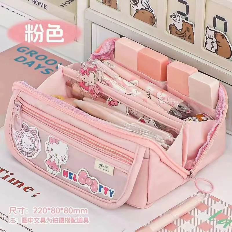 Large Capacity Pencil Case for Schoolgirls - High-Value Stationery Box, Multifunctional Stationery Bag, Ideal for School Supplie