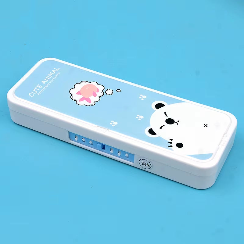 Password Lock Pencil Case Cartoon Animals Plastic Stationery Box School Pencil Cases for Children Pen Case Student Pen Box Gifts