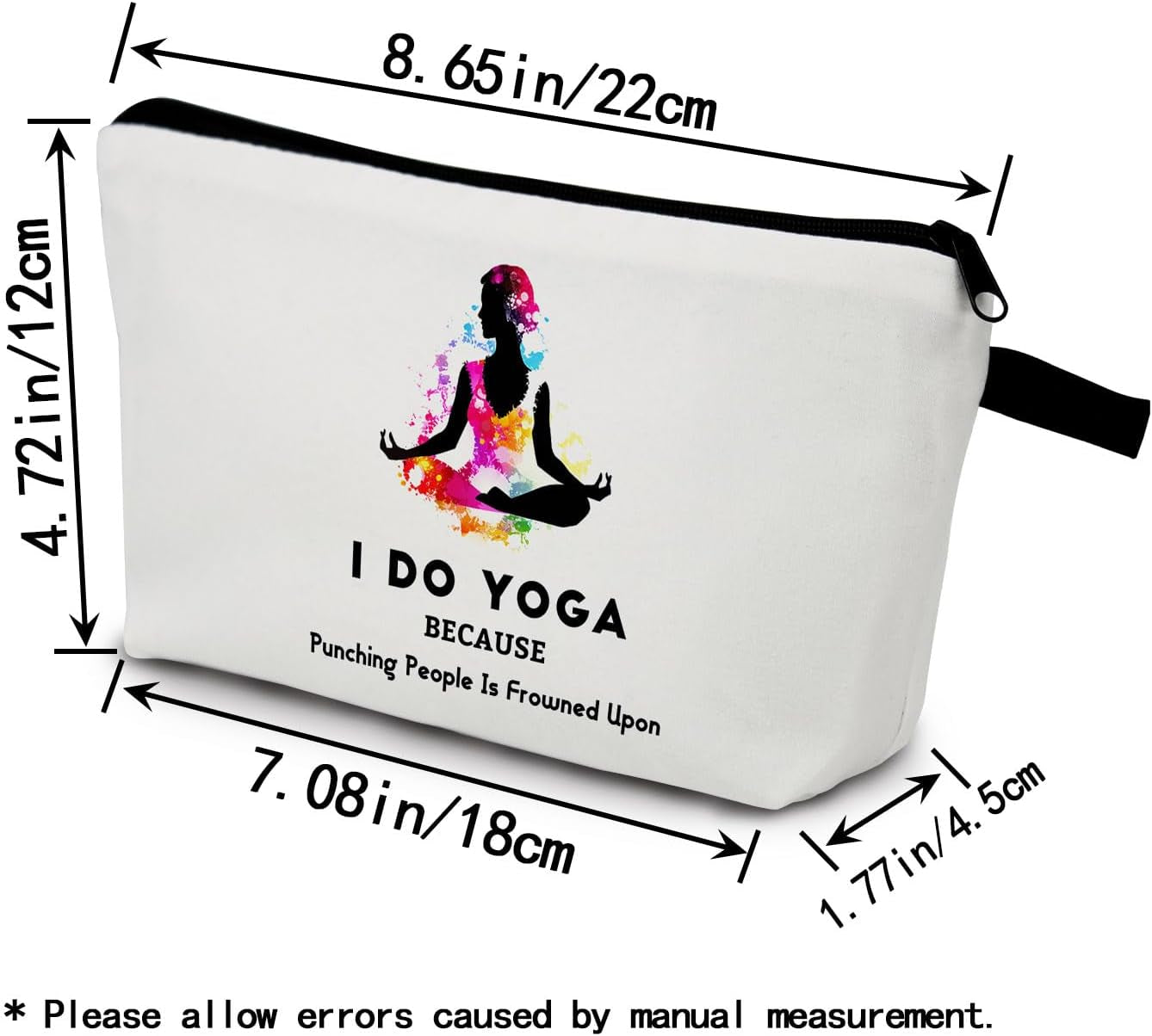 Yoga Gifts I Do Yoga Makeup Bag Travel Toiletry Organizer Zipper Pouch Birthday Christmas Gift Cosmetic Bag for Women Yoga Lovers Yoga Teachers Friends Sisters