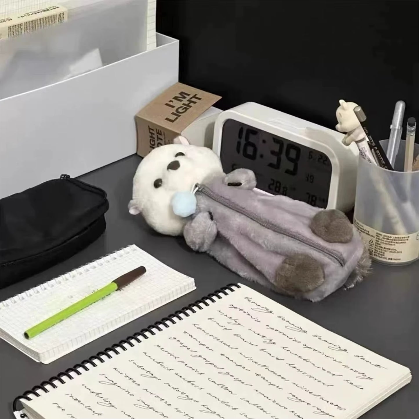 1 Pcs Creative Sea Otter Plush Pencil Case Ins High-Attractive Pen Holder Cute Pencil Pouch Bag School Supplies Stationery
