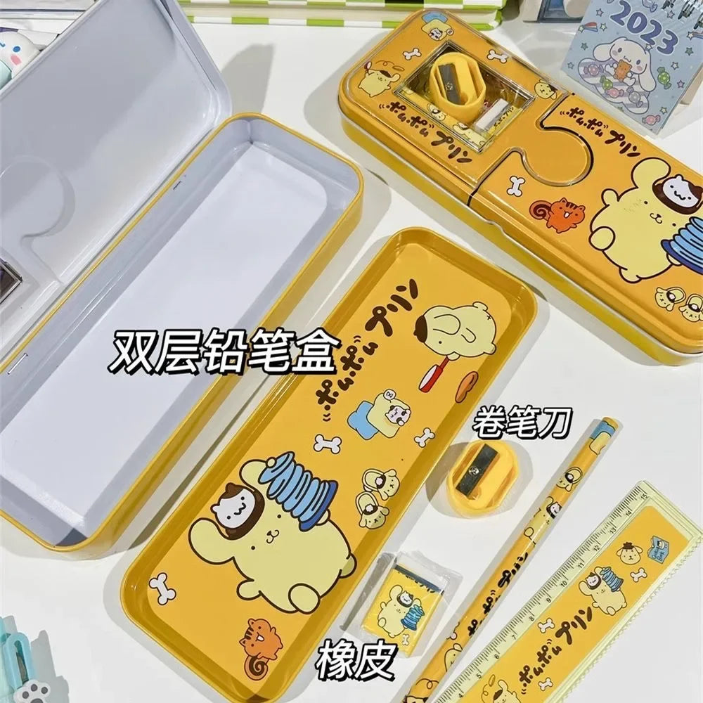 Cartoon Stationery Pen Box Melody Kuromi Hello Kitty Cinnamoroll Pochacco Pencil Box Kids Stationery Pencil Box Wholesale